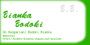 bianka bodoki business card